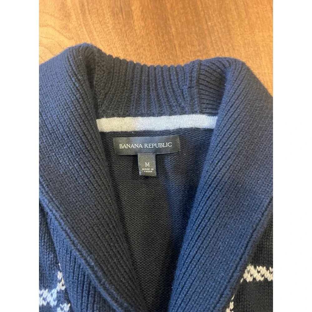 Men's Banana Republic Cable Knit Design Shawl Collar Cardigan Size M